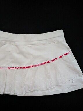 Sofibella White Women's Athletic Skirt with Pink Trim Size XS